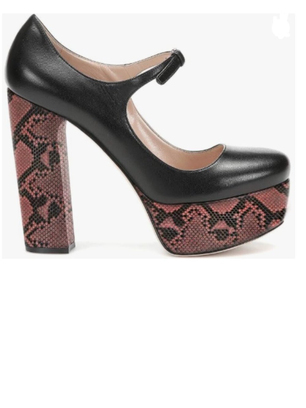 FOWT Black Crocodile Printing Mary Jane Shoes High Platform Super High Heel Pump